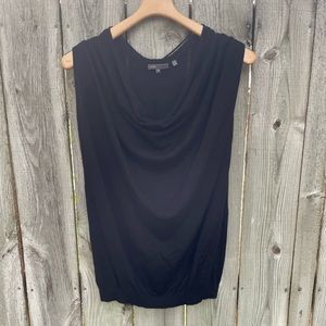 Vince Cashmere Black Sleeveless Sweater Cowlneck